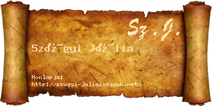 Szügyi Júlia névjegykártya