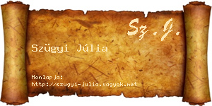 Szügyi Júlia névjegykártya